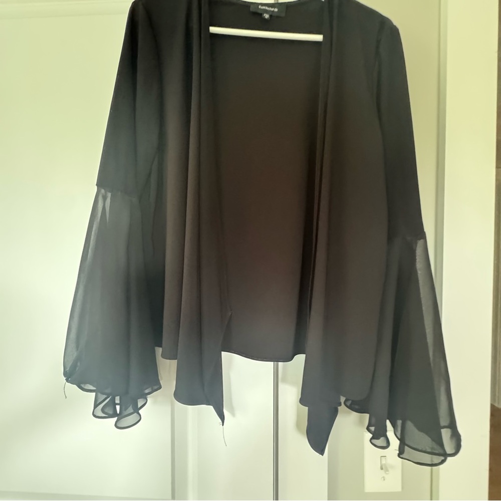 R&M Richards Black Cape with Semi-Transparent Flowing Design